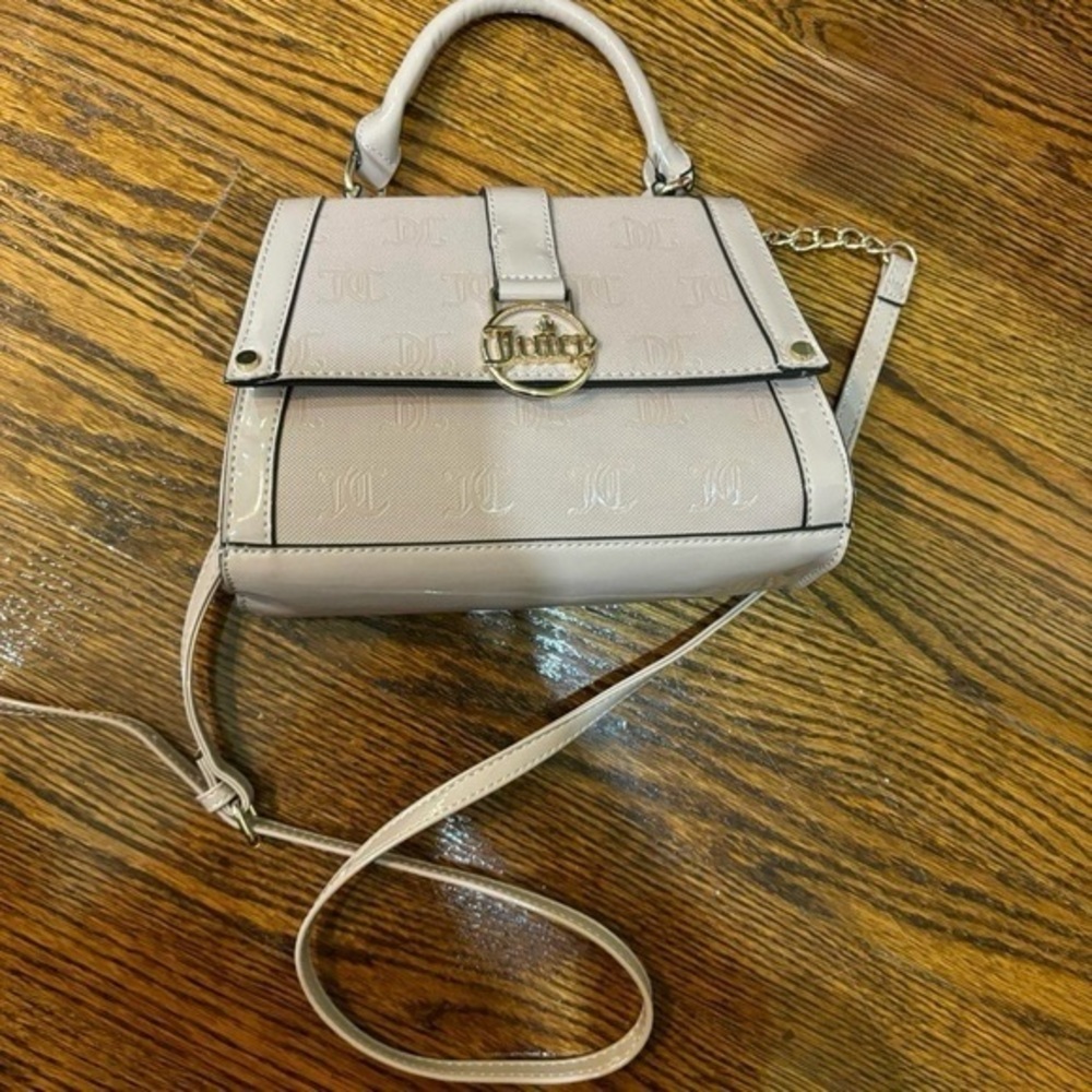 Juicy Couture Cafe Au Lait Monogram Mini Satchel + Crossbody Purse Bag Neutral - Picture 3 of 14